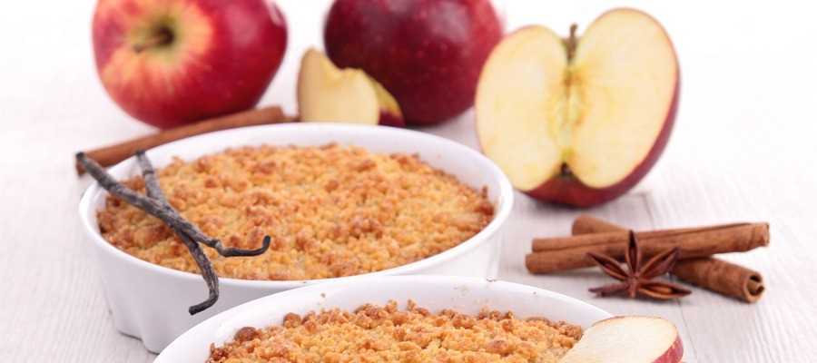 Crumble aux pommes et à la cannelle