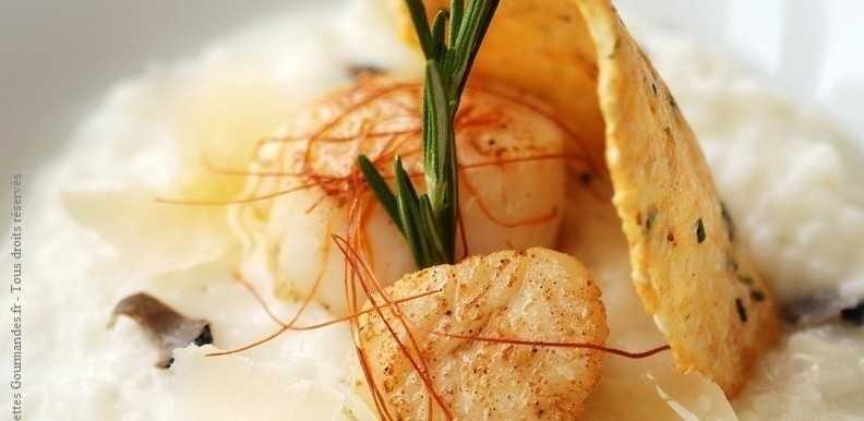 Saint-Jacques poêlées et risotto aux truffes