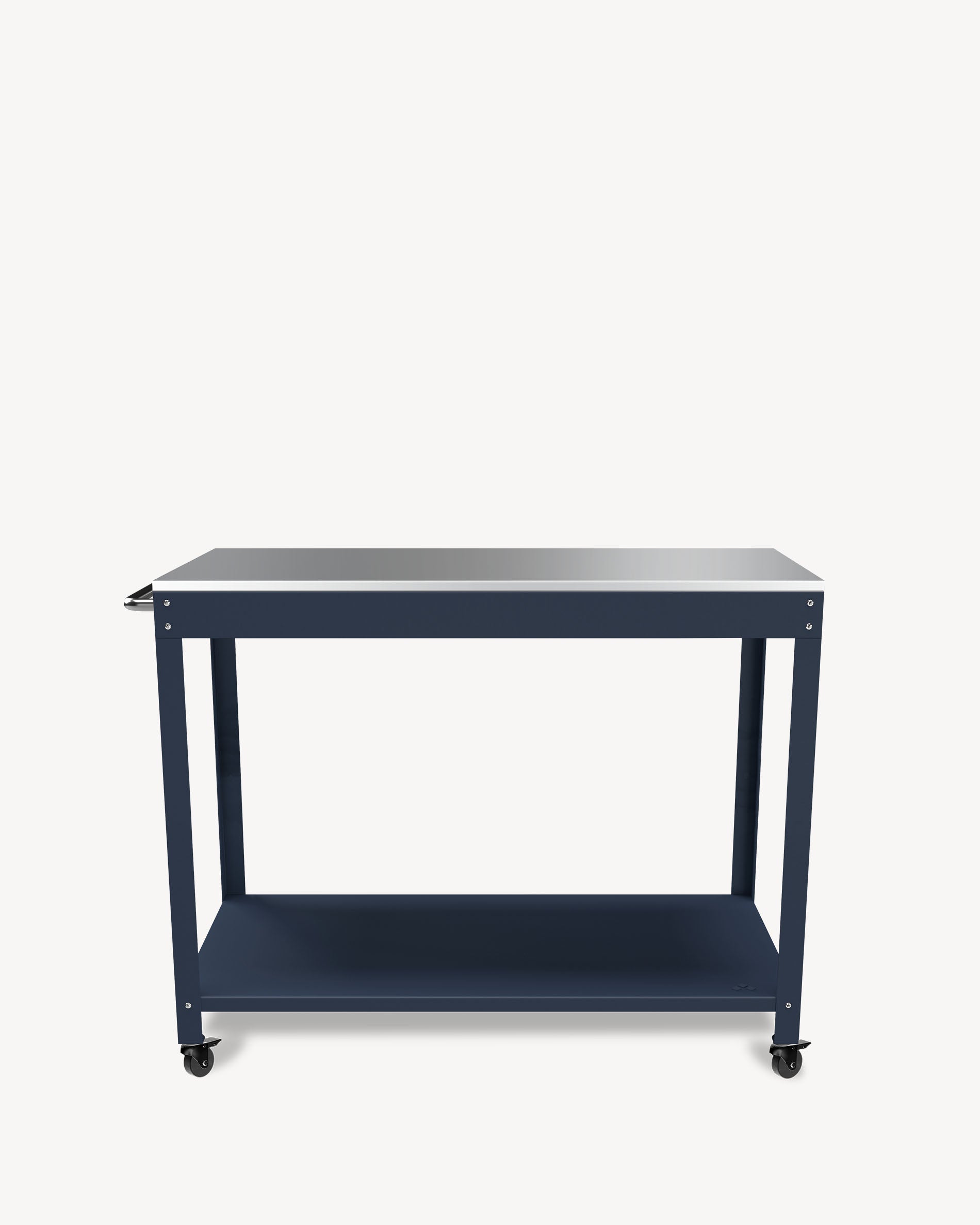 Beistelltisch aus Metall und Marineblau-Edelstahl