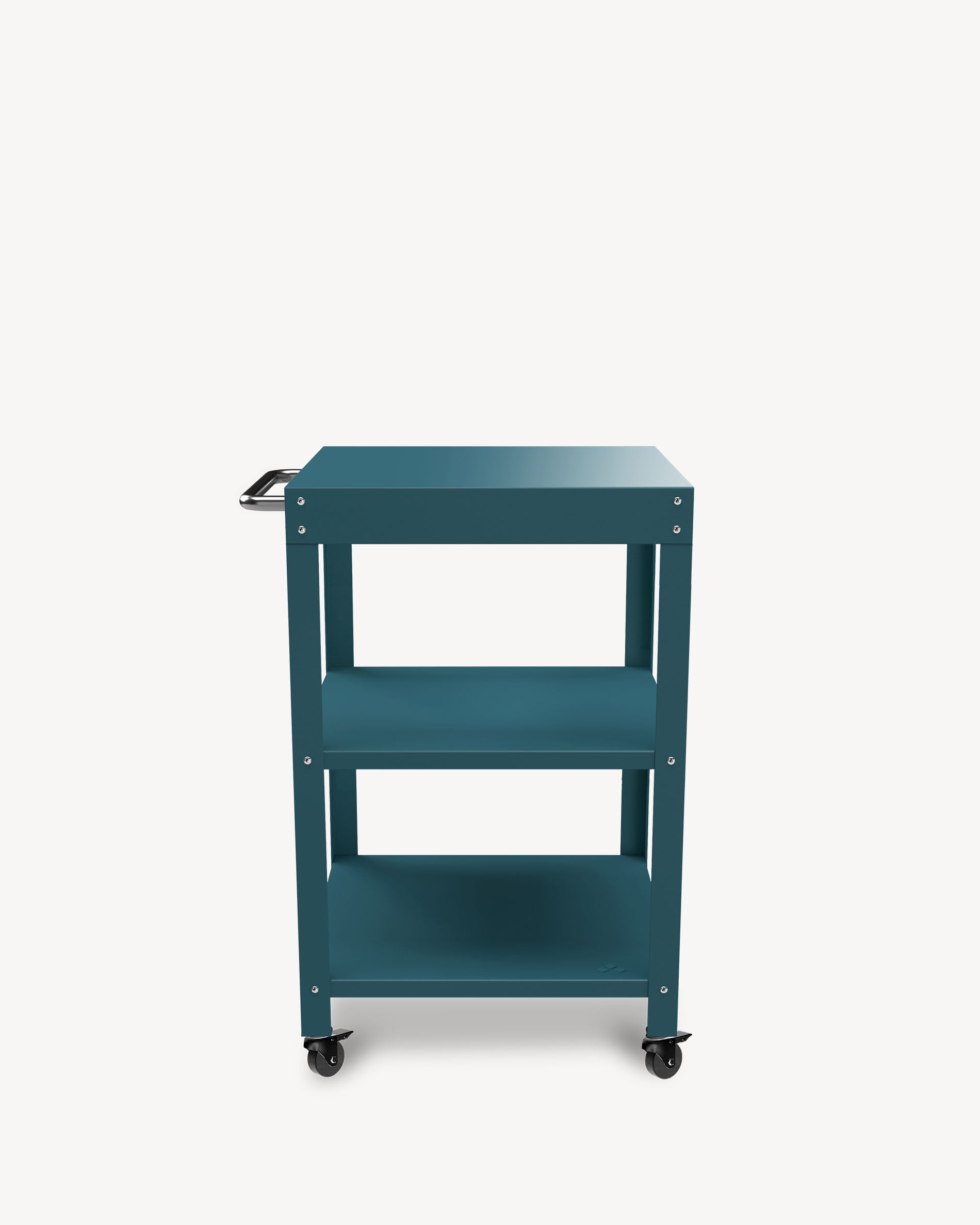 Metall-Beistelltisch mit Ozeanblau-Ablage