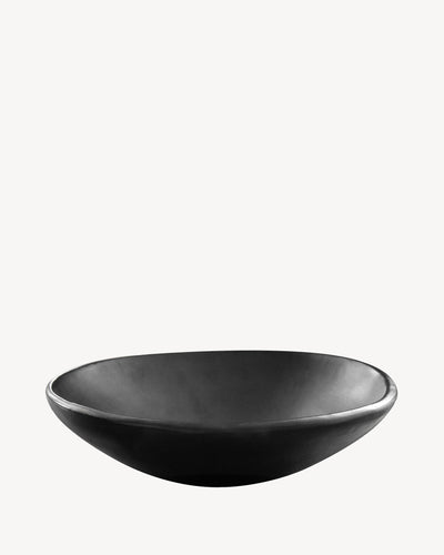 Große Schale aus schwarzem Chamba-Ton Ø30cm