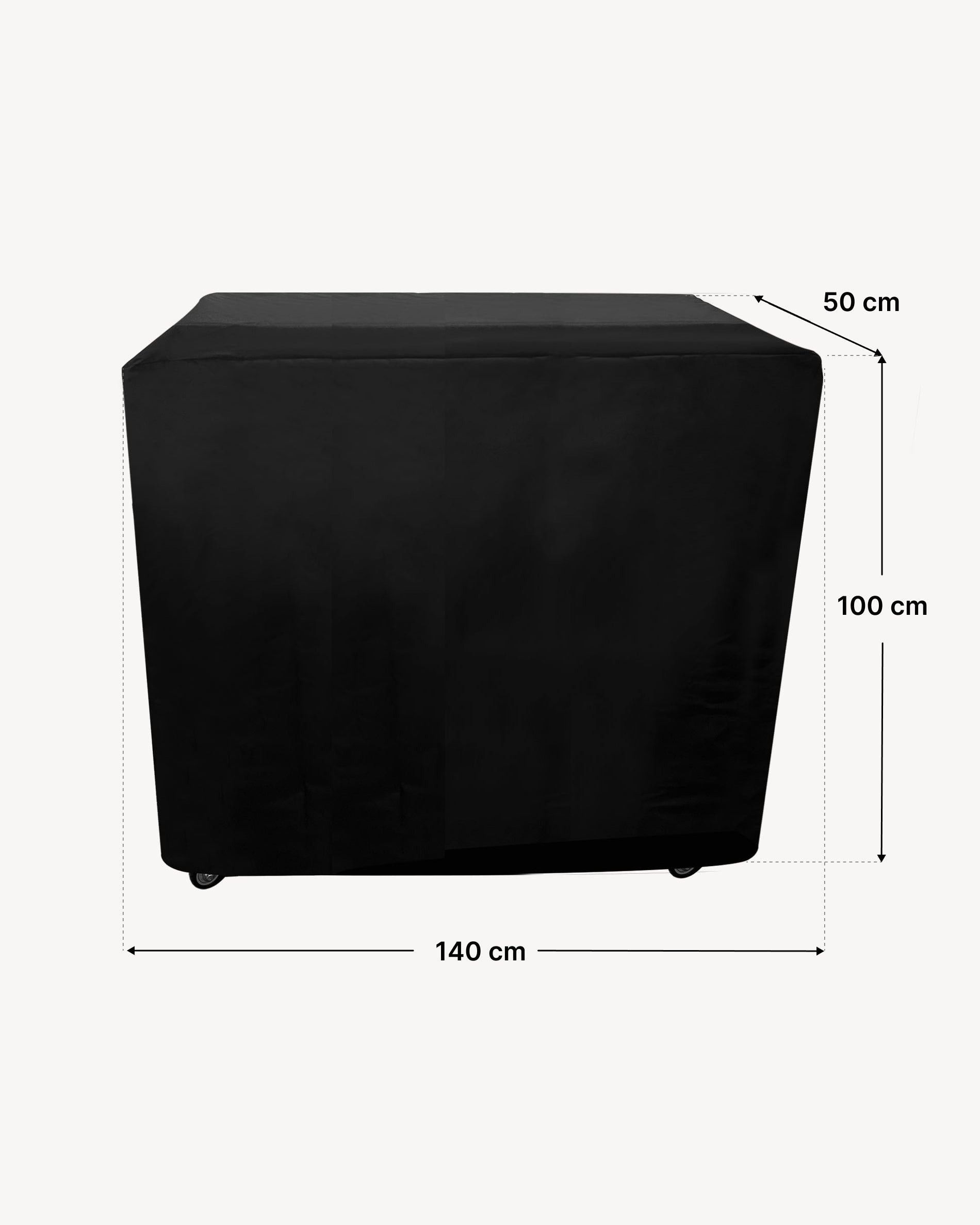 Abmessungen Abdeckhaube Beistelltisch 50x140