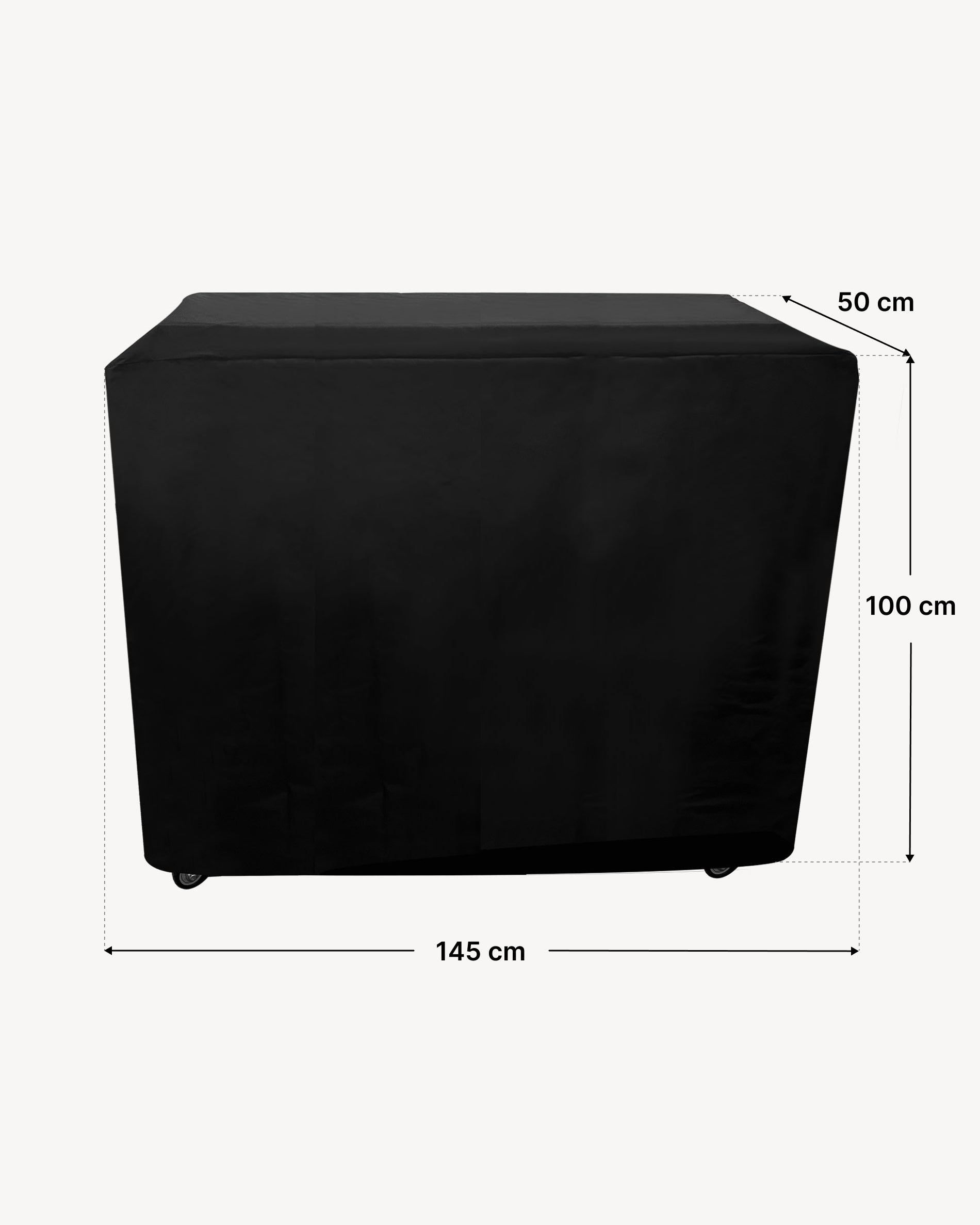 Abmessungen Abdeckhaube Beistelltisch 50x145