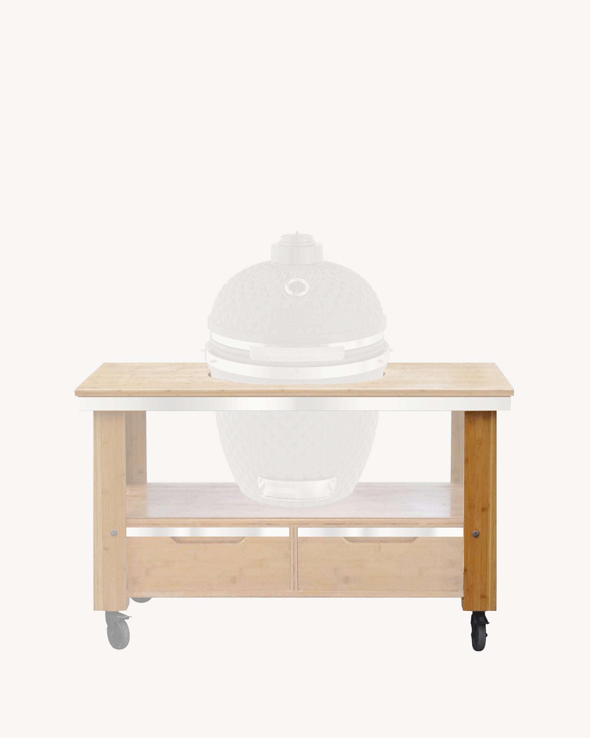 Holzrollwagen mit Schubladen, entwickelt für einen Kokko Kamado.