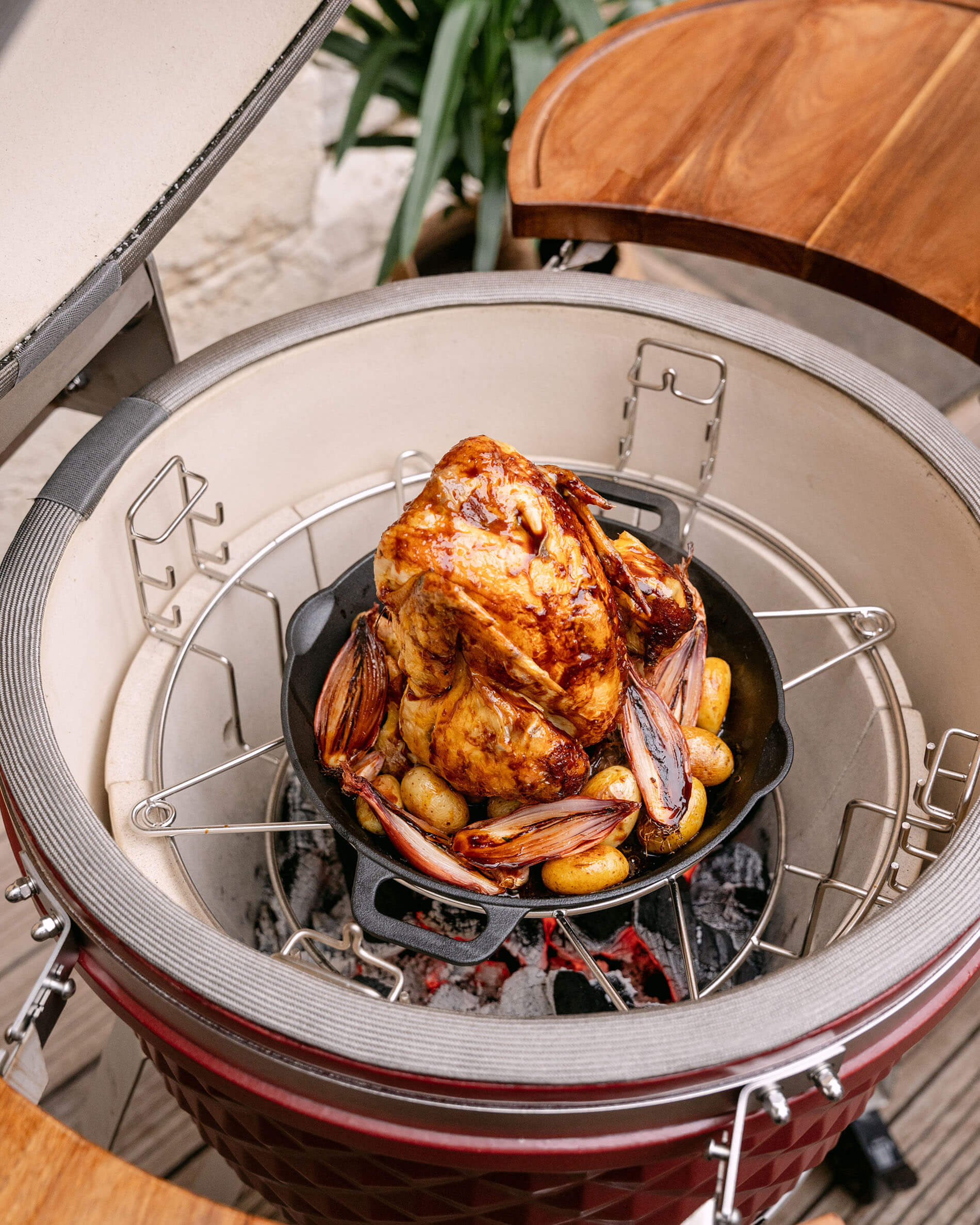 Gusseisen-Halter für Geflügel auf Sternständer