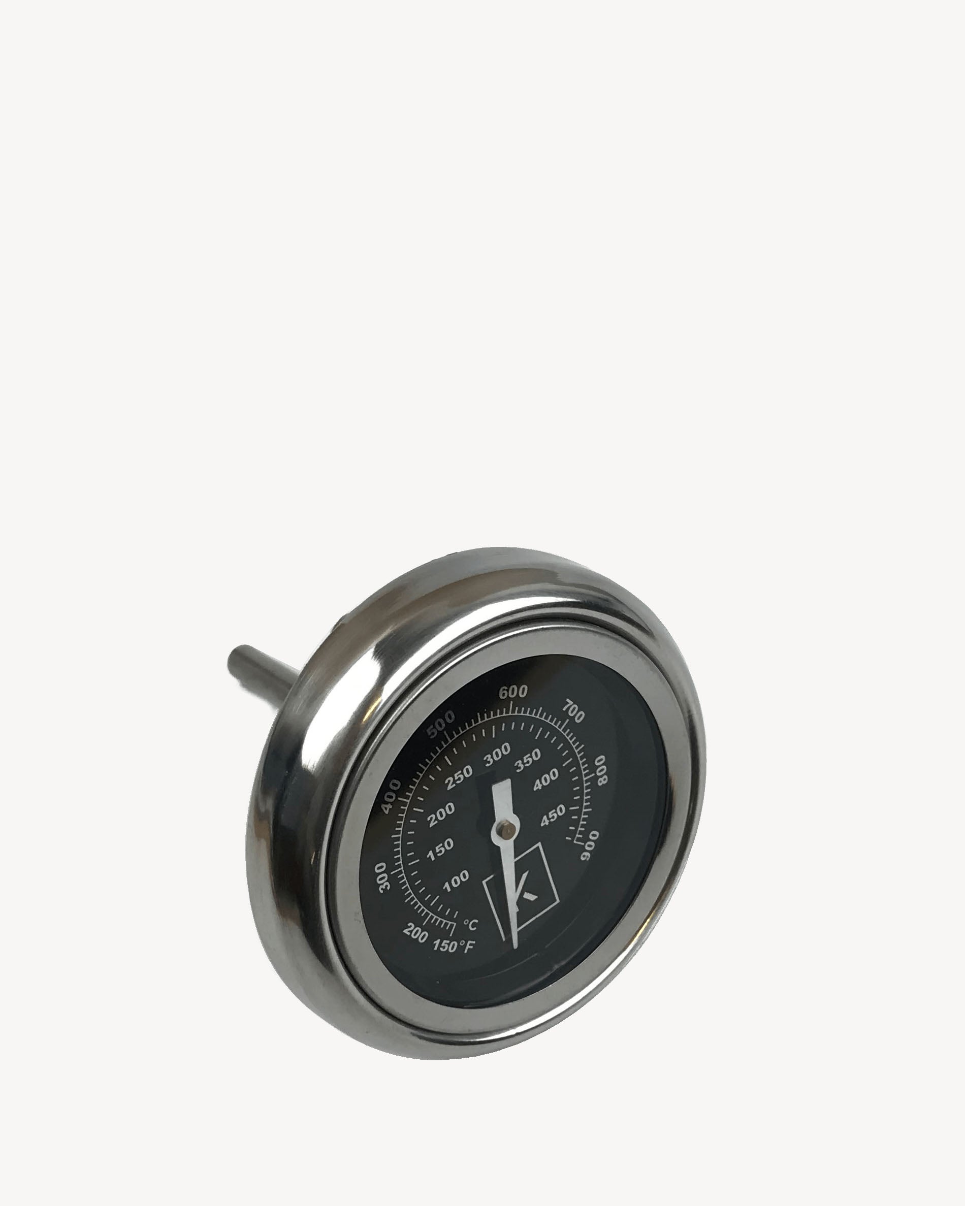 Integriertes Edelstahl-Thermometer zur Temperaturkontrolle des Kamado.